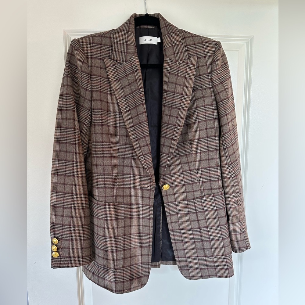 Brown Plaid Blazer